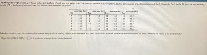 Uclx Lclx B If Three Standard Deviations Are Used In The Chart What Are The Control Limits Uclx Lclx 1