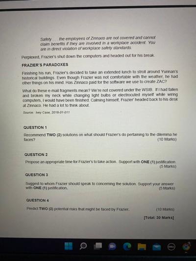 Safety The Employees Of Zinnaco Are Not Covered And Cannot Claim Benefits If They Are Involved In A Workplace Accident 1