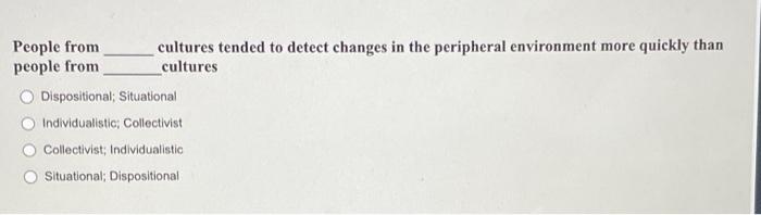 People From People From Cultures Tended To Detect Changes In The Peripheral Environment More Quickly Than Cultures Dispo 1