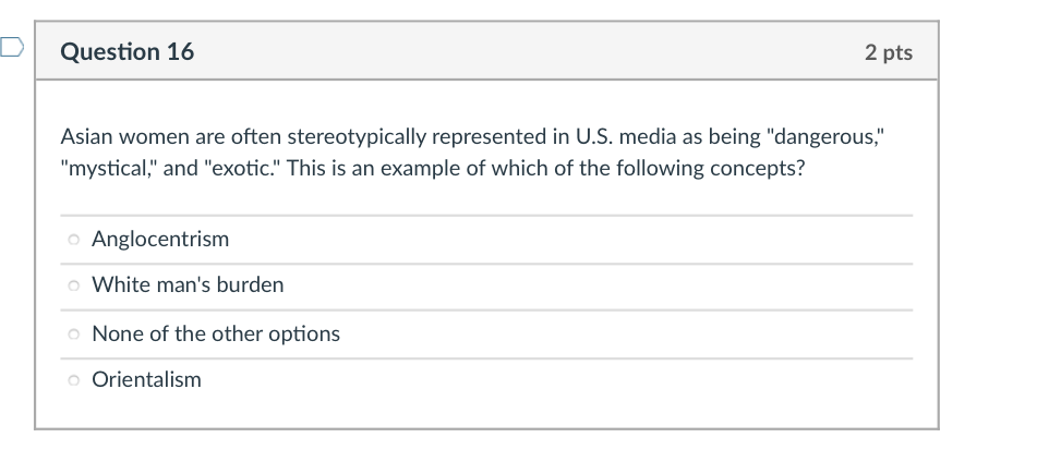 D Question 14 According To Chapter 2 And To Lecture A Researcher S Identity And Standpoint Influences How Research Is U 3