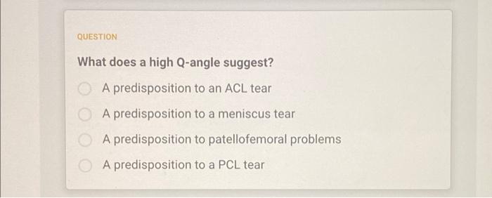 Question The Lachman Test Is Performed With The Knee Flexed To 90 Involves Pushing Posteriorly On The Proxim 2