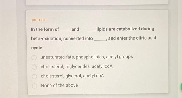 Question The G Protein In Receptors Has Three Parts Alpha Beta And Gamma Subunits A B And C Subunits 1 2 And 3 Su 4