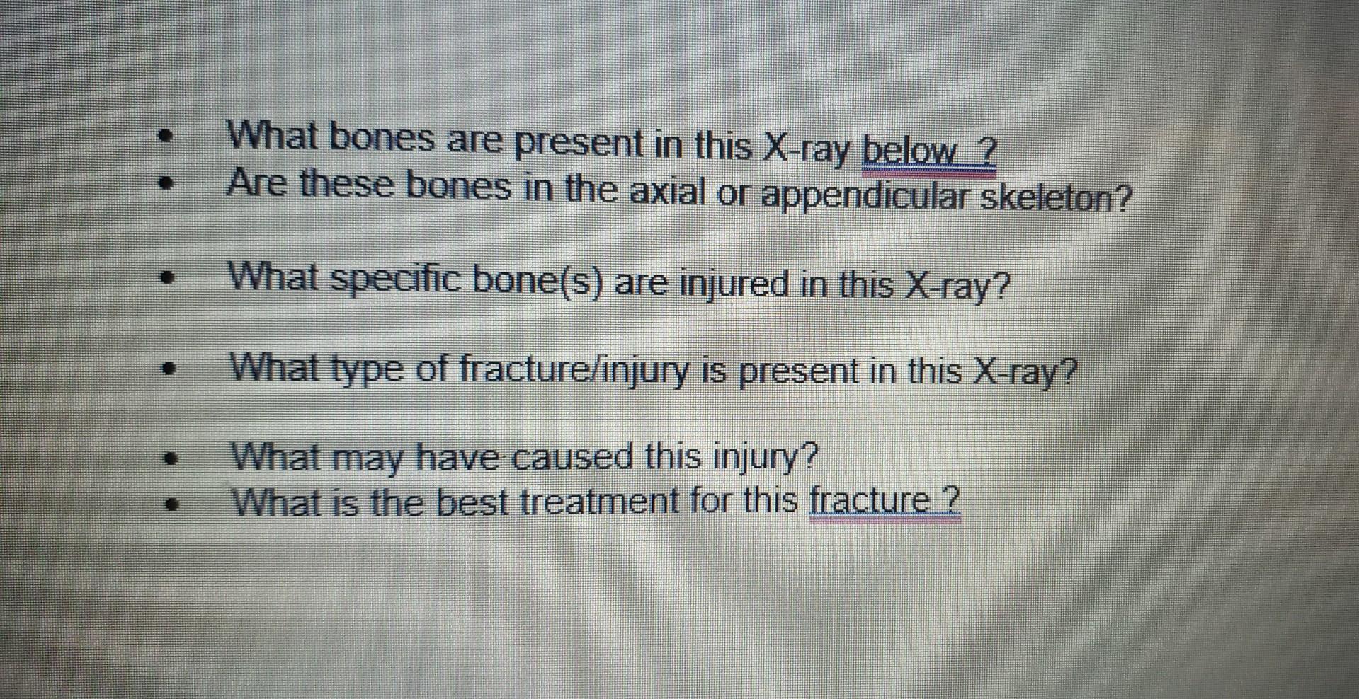R What Bones Are Present In This X Ray Below Are These Bones In The Axial Or Appendicular Skeleton What Specific Bon 2