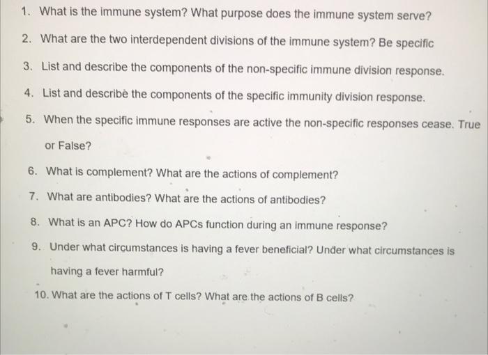 1 What Is The Immune System What Purpose Does The Immune System Serve Interdependent Divisions Of The Immune System 1
