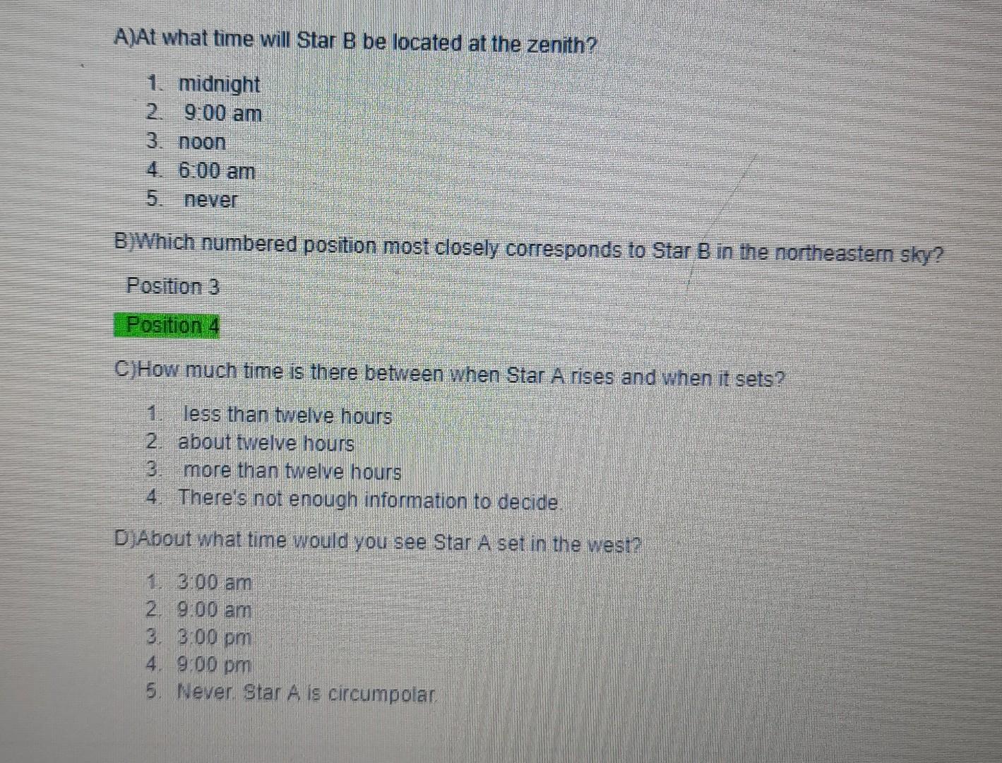Use The Two Figures Provided Below Which Show The Motion Of Stars A And B In The Sky Note That Star A Reaches Its Maxi 2
