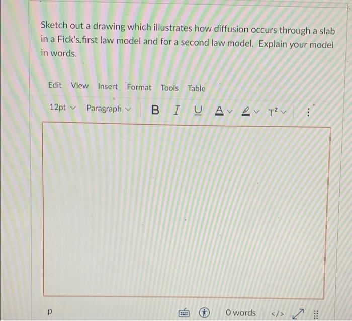 Sketch Out A Drawing Which Illustrates How Diffusion Occurs Through A Slab In A Fick S First Law Model And For A Second 1