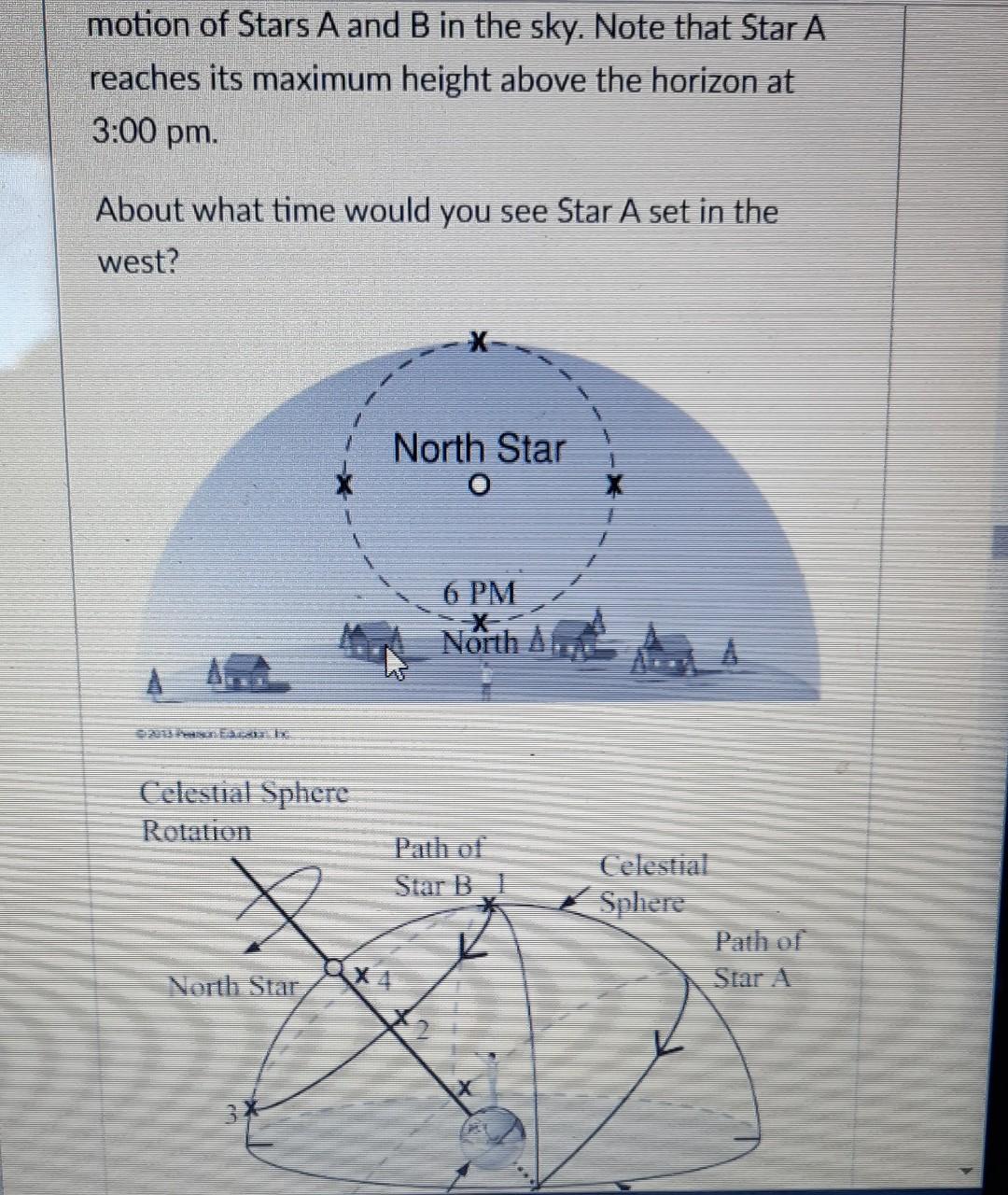A B C D E 1 9am 2 9pm 3 Never Star A Is Circumpolar Part 2 For E How Much Time Is Their Between When Star 5