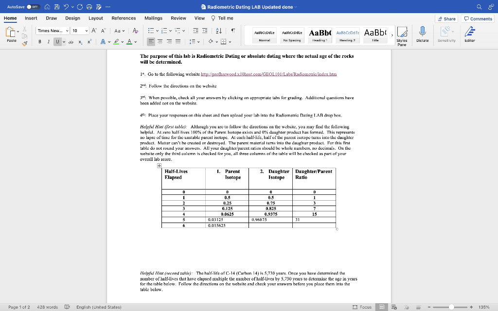 Autosave Arr Off Co Home Insert Draw Design Layout References Mailings Review A A Aa Paste Page 1 Of 2 Times New 1