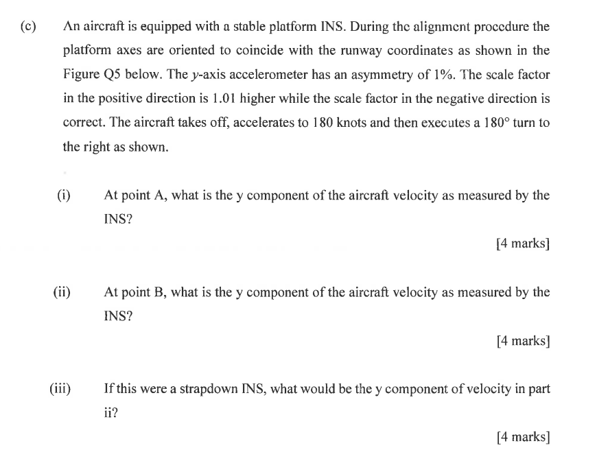 C An Aircraft Is Equipped With A Stable Platform Ins During The Alignment Procedure The Platform Axes Are Oriented To 1