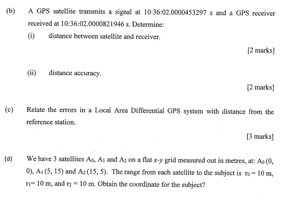 B A Gps Satellite Transmits A Signal At 10 36 02 0000453297 S And A Gps Receiver Received At 10 36 02 0000821946 S De 1