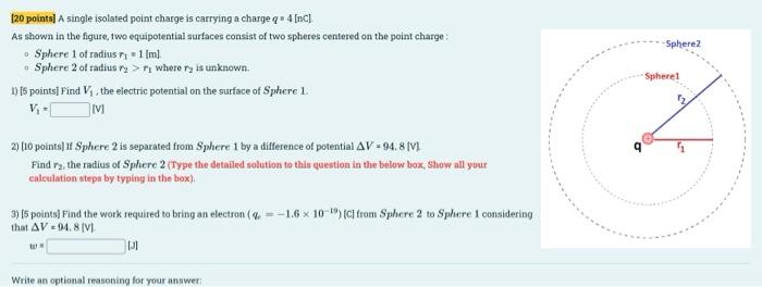 20 Points A Single Isolated Point Charge Is Carrying A Charge Q 4 Nc As Shown In The Figure Two Equipotential Sur 1