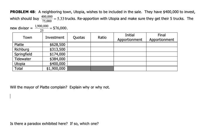 Which Should Buy Problem 48 A Neighboring Town Utopia Wishes To Be Included In The Sale They Have 400 000 To Invest 2