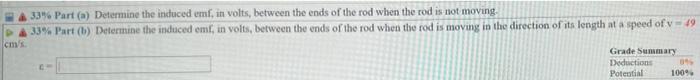 11 Problem 7 A Metal Rod Of Length 18 Cm Is Placed In A Magnetic Field Of Strength 3 8 T Oriented Perpendicular To 3
