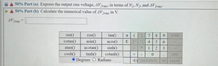 11 Problem 8 A Transformer Has Two Sets Of Coils The Primary With N 110 Tums And The Secondary With N 1025 Turns 3