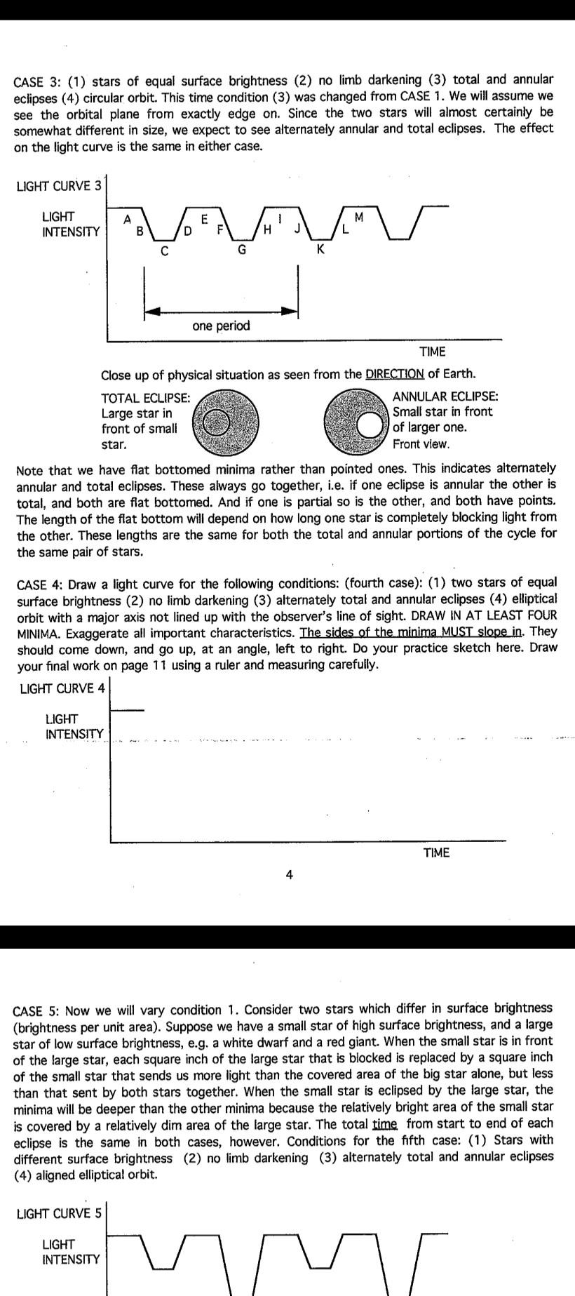 Case 1 1 Two Stars Of Equal Surface Brightness Same Brightness Per Unit Area 2 No Limb Darkening 3 Partial Ecli 3