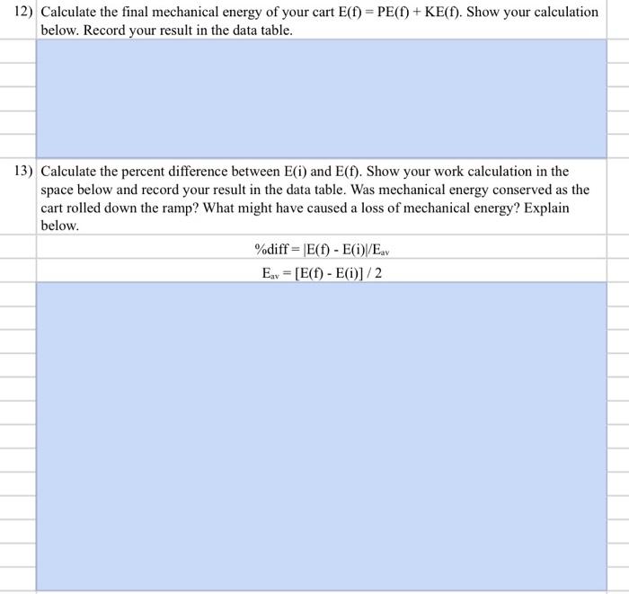 Trial 1 2 3 Investigation A Energy Of A Rolling Cart Purpose To Observe The Motion Of A Cart On An Incline And Verify 3