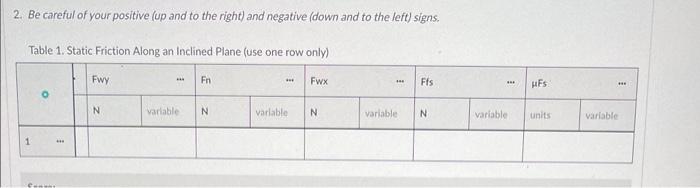 Please Help Me Fill Out These Tables The Angle For Table 1 Is 30 3
