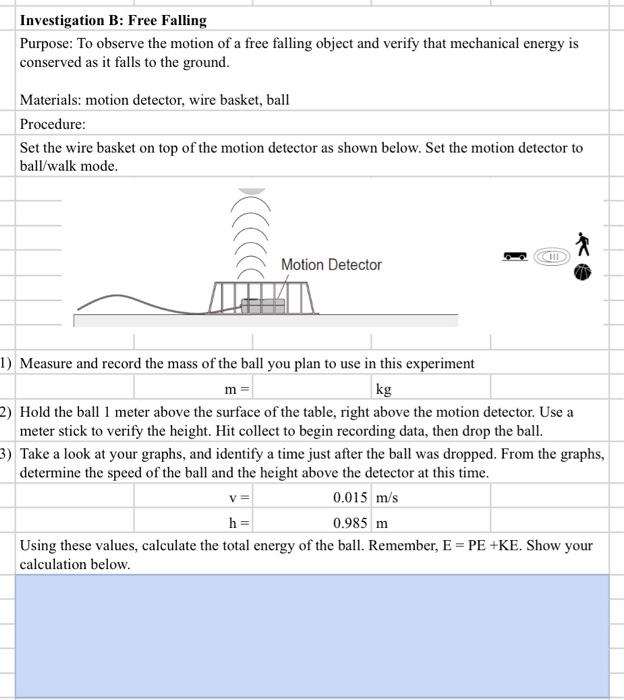 Trial 1 2 3 Investigation A Energy Of A Rolling Cart Purpose To Observe The Motion Of A Cart On An Incline And Verify 5