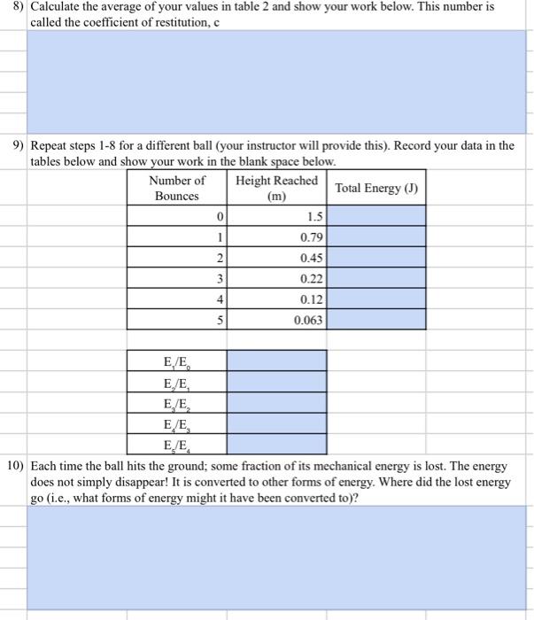 Investigation A Energy Loss In A Bouncing Ball Purpose To Observe The Motion Of A Bouncing Ball And To Calculate The F 3