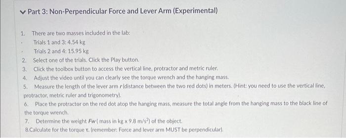 Part 1 Perpendicular Force And Lever Arm Experimental The Videos Show Iron Weights Being Suspended From The End Of 5