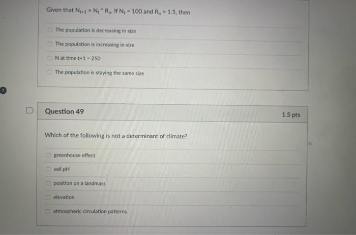 D Question 45 Which Location Will Have The Highest Net Primary Production A Place That Is Warm And Wet In A Temperate 3