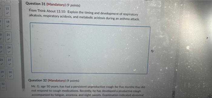 7 54 15 18 0 21 83 24 32 18 26 27 29 30 Question 31 Mandatory 9 Points From Think About 13 10 Explain The 1