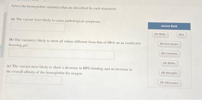There Are Almost 500 Naturally Occurring Variants Of Hemoglobin Most Are The Result Of A Single Amino Acid Substitution 2