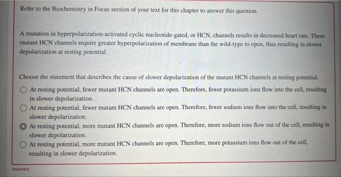 Refer To The Biochemistry In Focus Section Of Your Text For This Chapter To Answer This Question A Mutation In Hyperpol 1