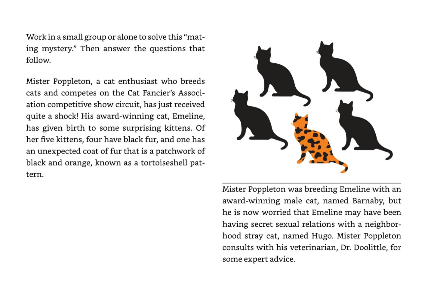Exercise 8 Who Is The Father Of These Kittens Note All Of The Kittens Have The Same Father How Do You Know This 1