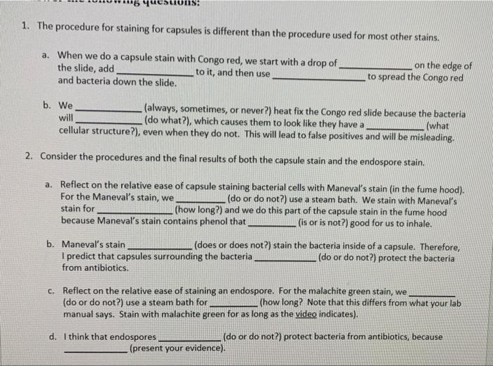 Or Converted To A Pdf Purpose This Assignment Will Prepare You For Doing Structural Stains In Lab Exercises 3 8 Capsu 2