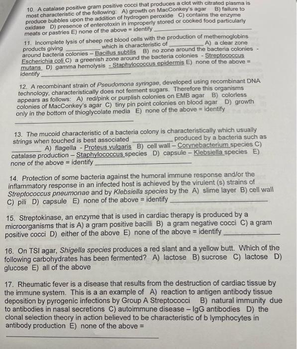 Part I Select The One 1 Best Answer And Record Your Response In The Proper Hu Space On The Answer Sheet If An E Re 2