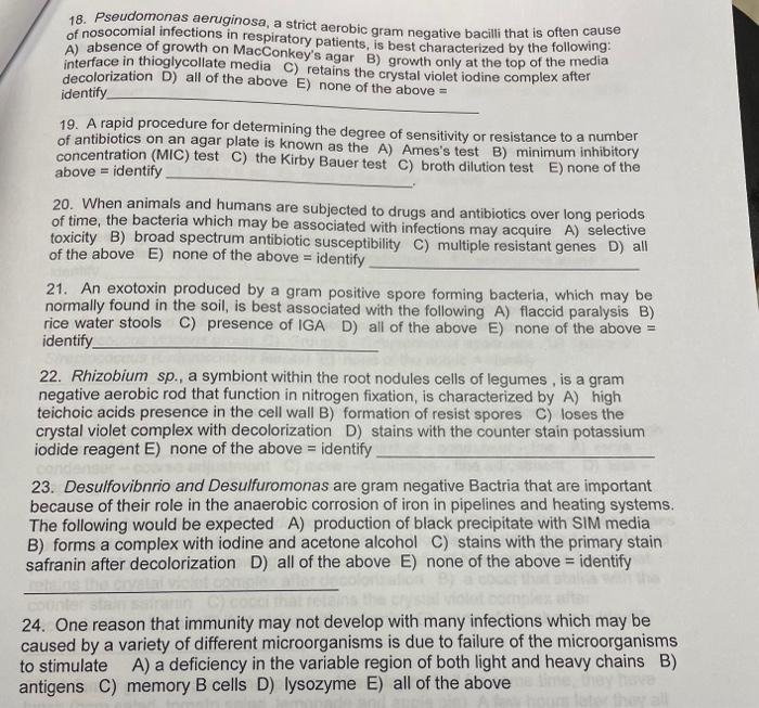 Part I Select The One 1 Best Answer And Record Your Response In The Proper Hu Space On The Answer Sheet If An E Re 3