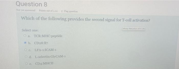 Question 9 Anwer Saved Points Out Of 100 T Cells Which Recognize Their Specific Antigen On An Apc Which Does Not Express 3