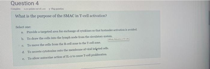 Question 9 Anwer Saved Points Out Of 100 T Cells Which Recognize Their Specific Antigen On An Apc Which Does Not Express 5