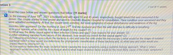 Stion 3 Read The Case Below And Answer Questions That Follow 11 Marks On The Evening Of June 19th 2021 A Husband And 1