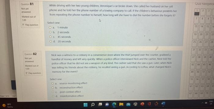Www Wc 1547 Sunny Question 83 Not Yet Answered Marked Out Of 1 00 Flag Question Question 84 Not Yet Answered Morked Out 2