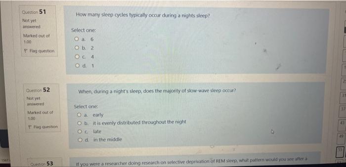 Question 51 Not Yet Answered Marked Out Of 1 00 P Flag Question Question 52 Not Yet Answered Marked Out Of 1 00 Rag Que 1