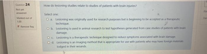 Question 21 Not Yet Answered Marked Out Of 1 00 Remove Flag What Does The All Or None Law Refer To Select One O A Al 2