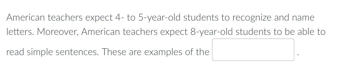 American Teachers Expect 4 To 5 Year Old Students To Recognize And Name Letters Moreover American Teachers Expect 8 Y 1