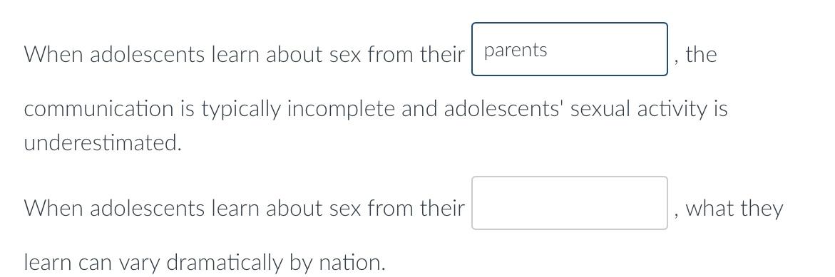 When Adolescents Learn About Sex From Their Parents Communication Is Typically Incomplete And Adolescents Sexual Activi 1