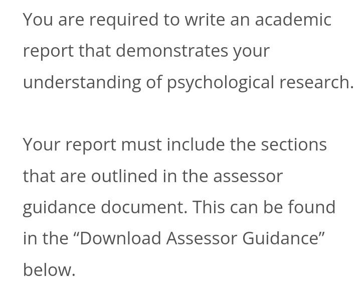You Are Required To Write An Academic Report That Demonstrates Your Understanding Of Psychological Research Your Report 1