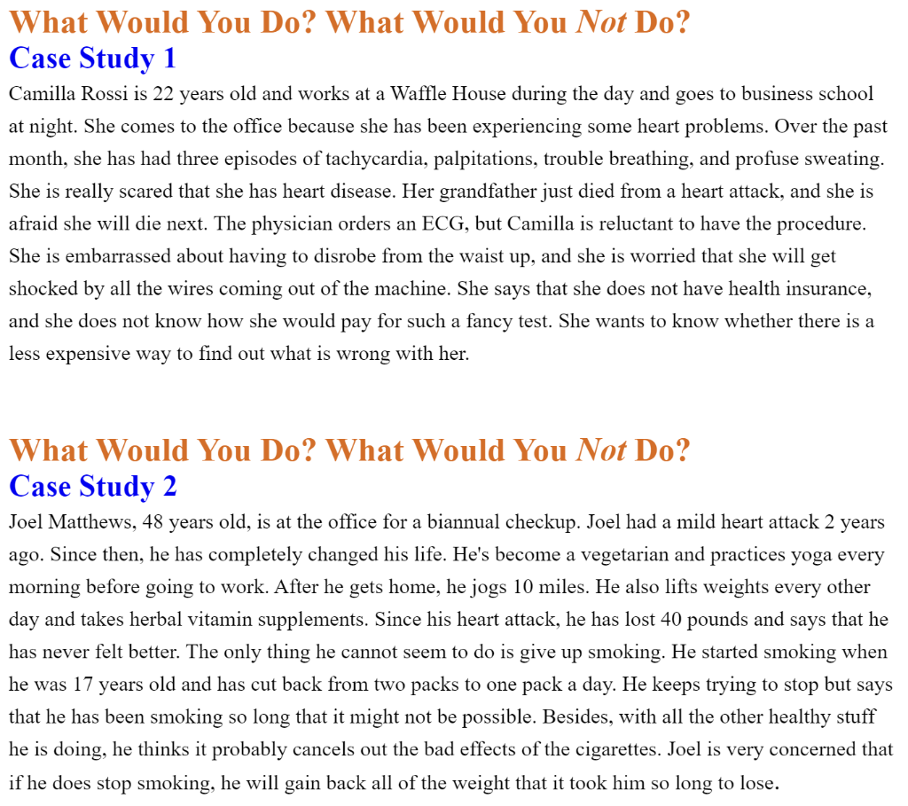 What Would You Do What Would You Not Do Case Study 1 Camilla Rossi Is 22 Years Old And Works At A Waffle House During 1