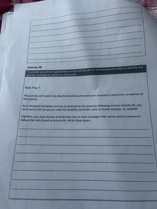 Pace Lay Activity 48 To Provide You With An Opportunity To Work With The Person And Appropriate Others To Identify And D 2