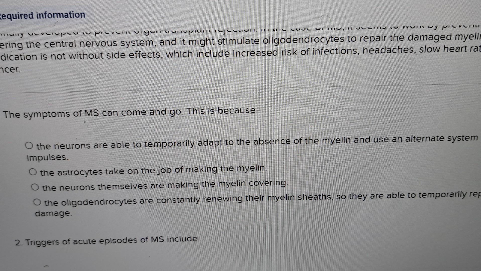 Ing Assignment Quired Information The Report And Answer All Questions E With Ms Can Experience Neurological Symptoms Ra 2