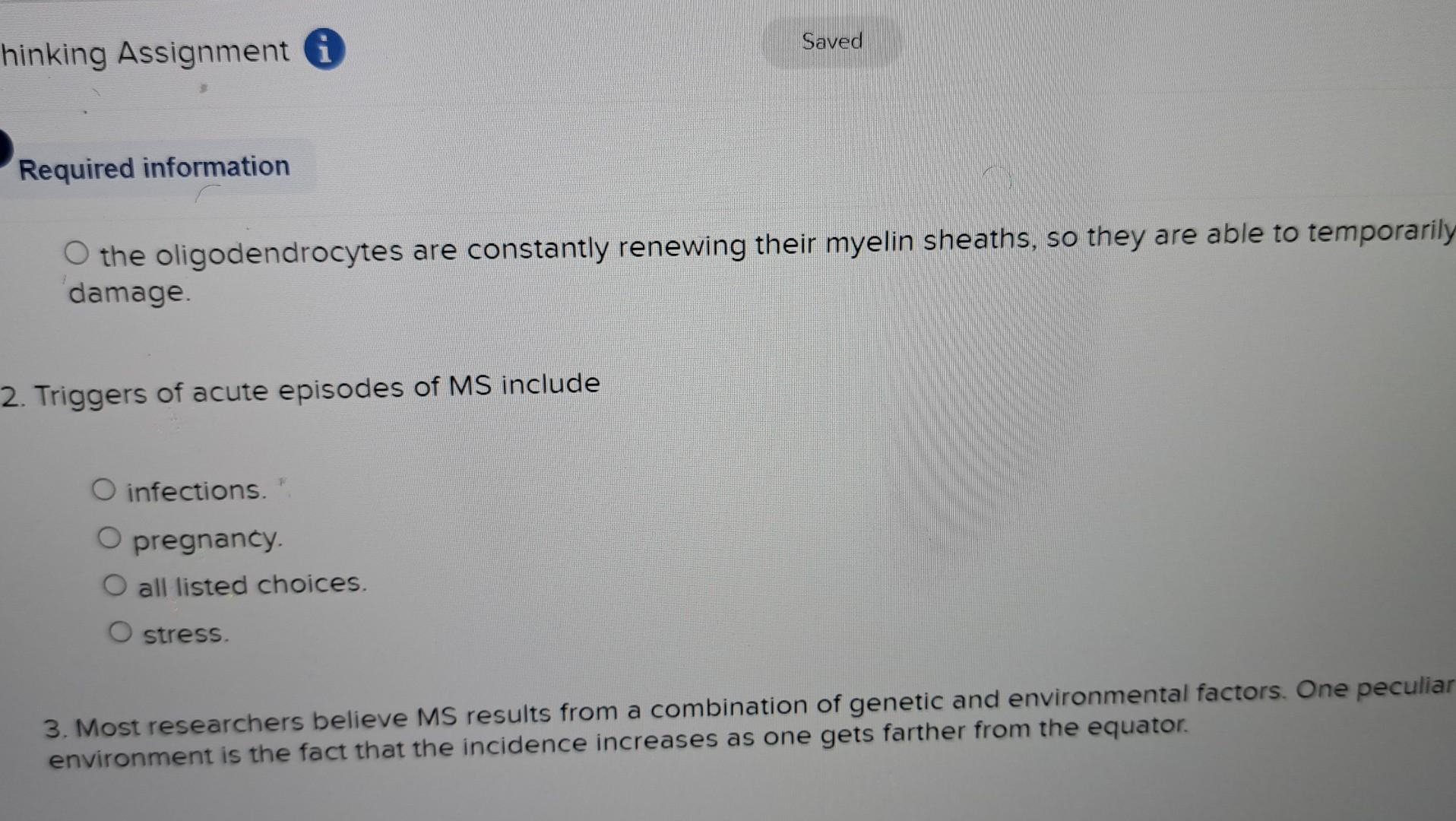 Ing Assignment Quired Information The Report And Answer All Questions E With Ms Can Experience Neurological Symptoms Ra 3