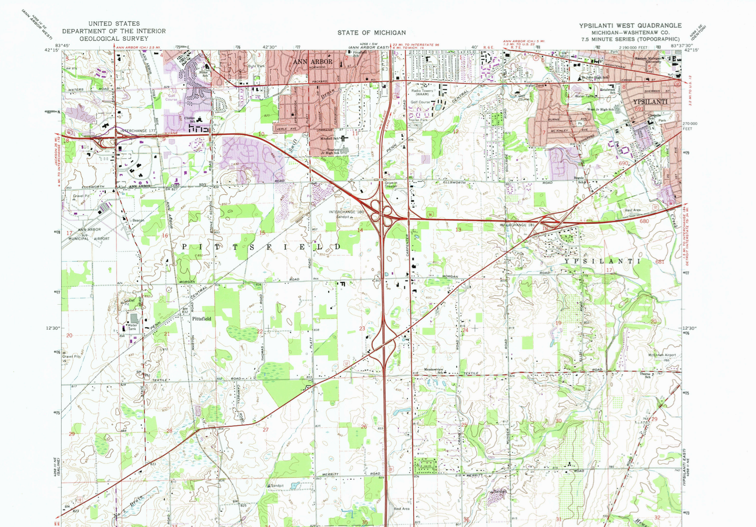 Ann Arbor Bor West 83 45 42 15 12 30 United States Department Of The Interior 4676 4675 478 17 Ann Arbor 38 20 Geol 1
