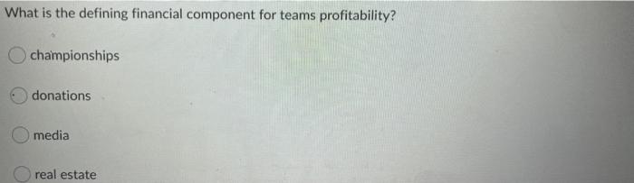 What Is The Defining Financial Component For Teams Profitability Championships Donations Media Real Estate 1