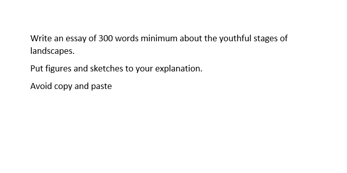 Write An Essay Of 300 Words Minimum About The Youthful Stages Of Landscapes Put Figures And Sketches To Your Explanatio 1