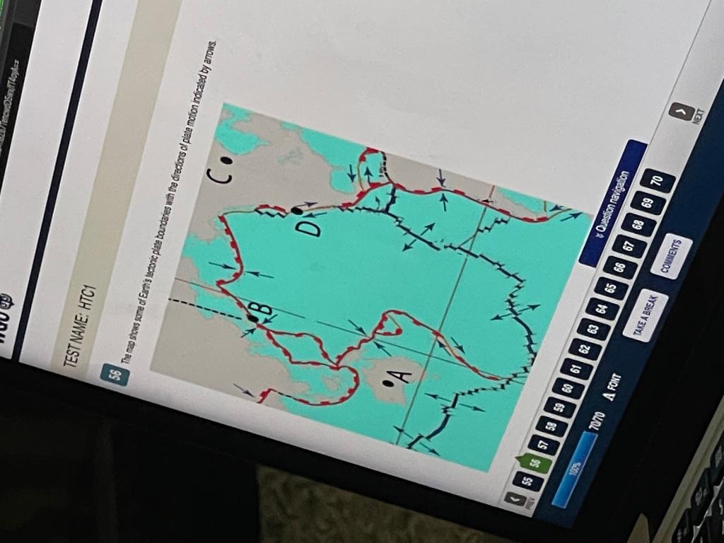 Puls Test Name Htc1 56 The Map Shows Some Of Earth S Tectonic Plate Boundaries With The Directions Of Plate Motion Indi 1