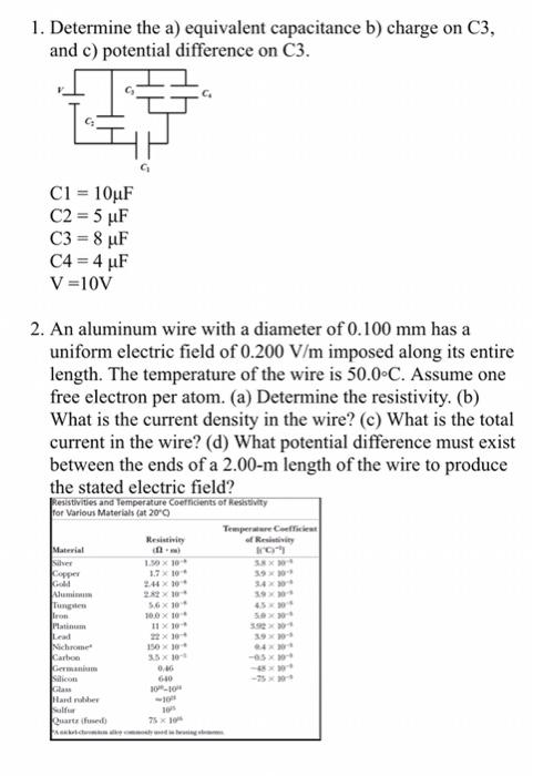 1 Determine The A Equivalent Capacitance B Charge On C3 And C Potential Difference On C3 C1 10uf C2 5 Uf C3 8 U 1